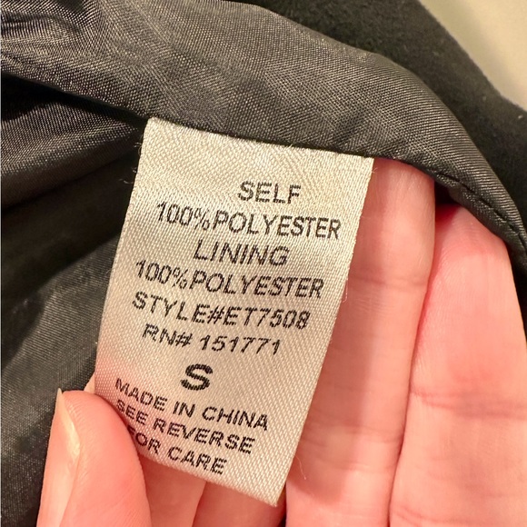 LE LIS Black Faux Suede Moto Jacket Size Small - Picture 6 of 6